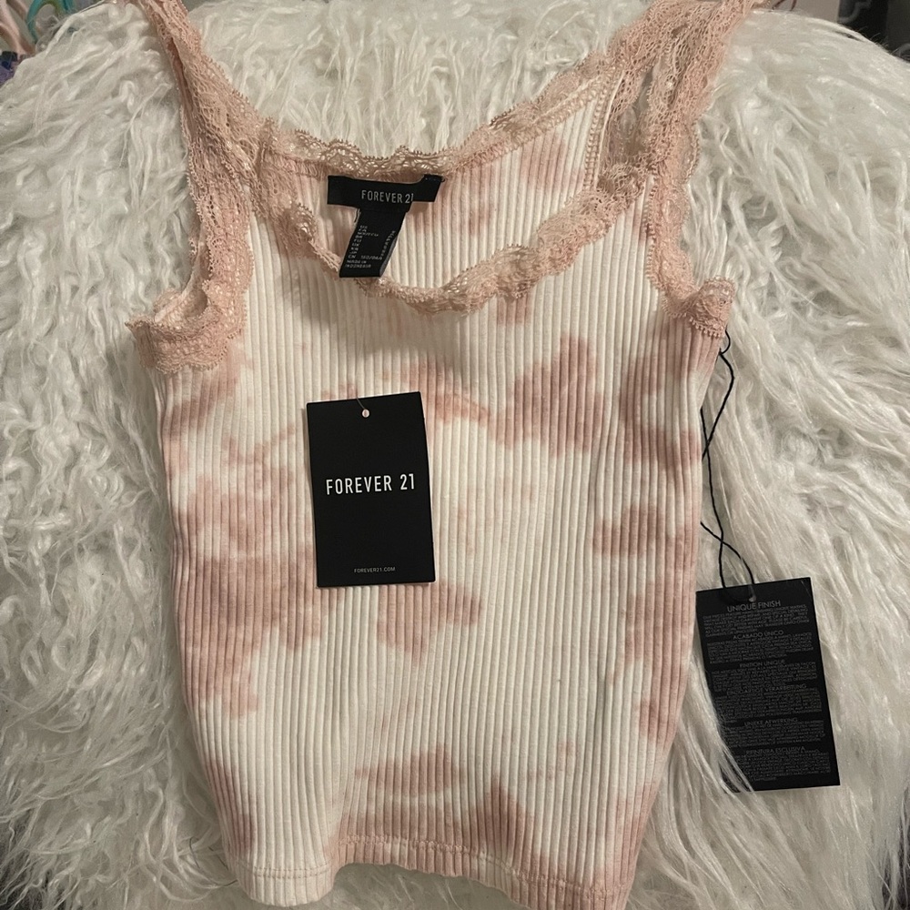 NWT F21 Lace Tie- die Tank